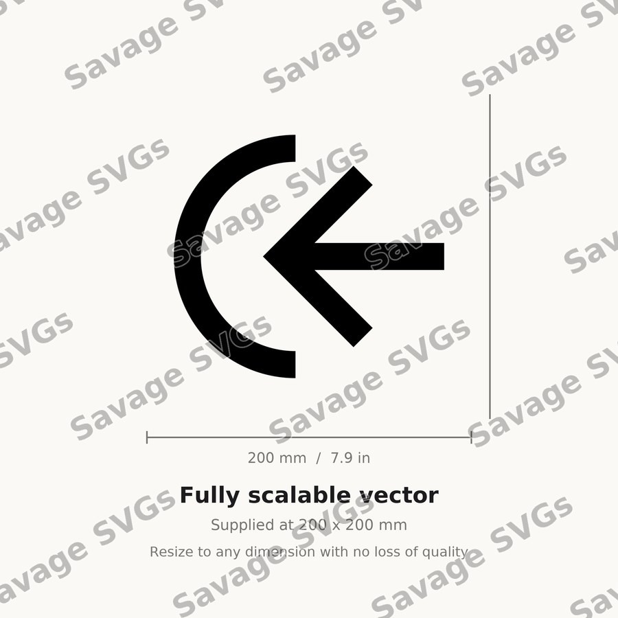 Arrow In Left Stroke Circle Half