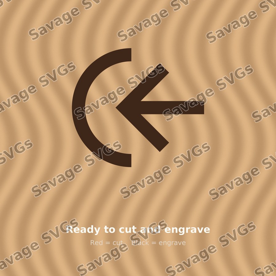 Arrow In Left Stroke Circle Half