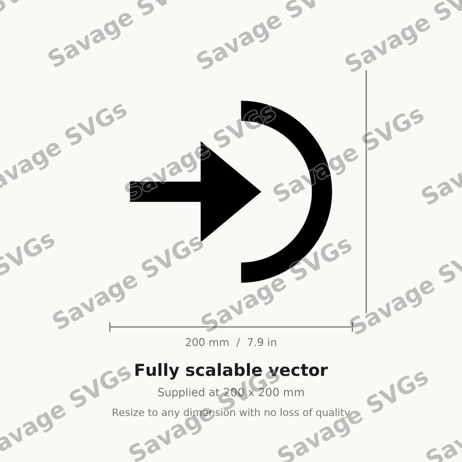 Arrow In Right Circle Half