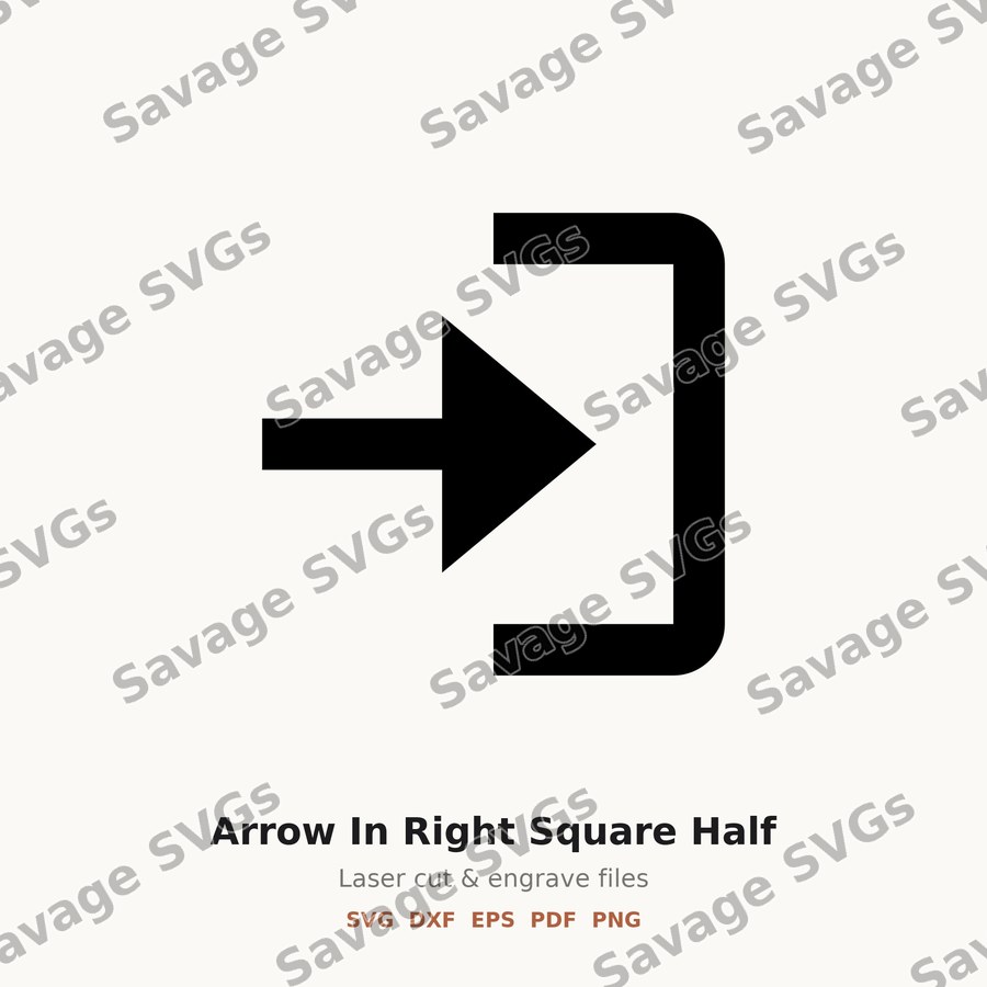 Arrow In Right Square Half