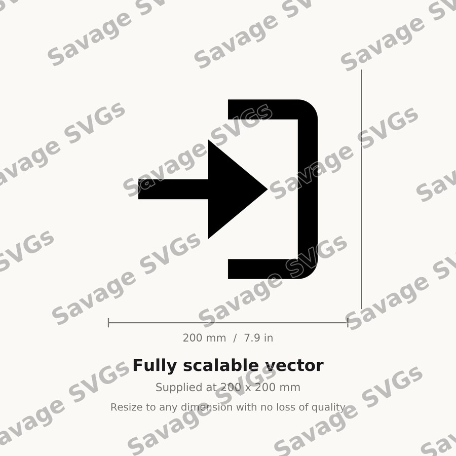 Arrow In Right Square Half