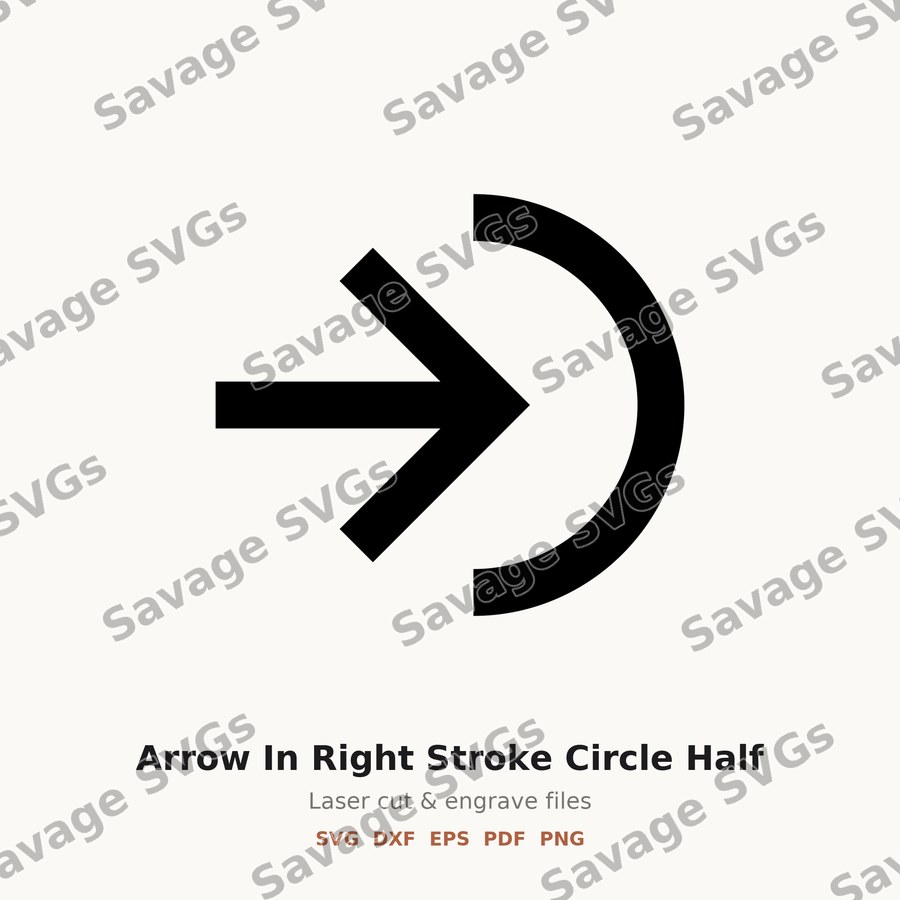 Arrow In Right Stroke Circle Half