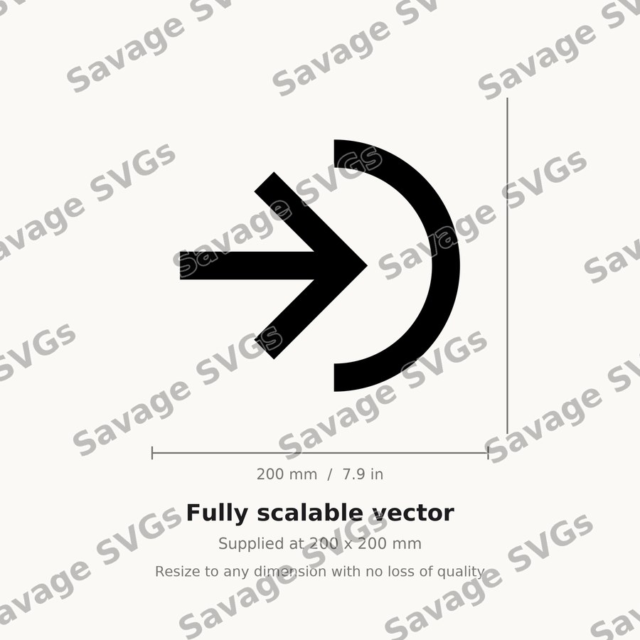 Arrow In Right Stroke Circle Half