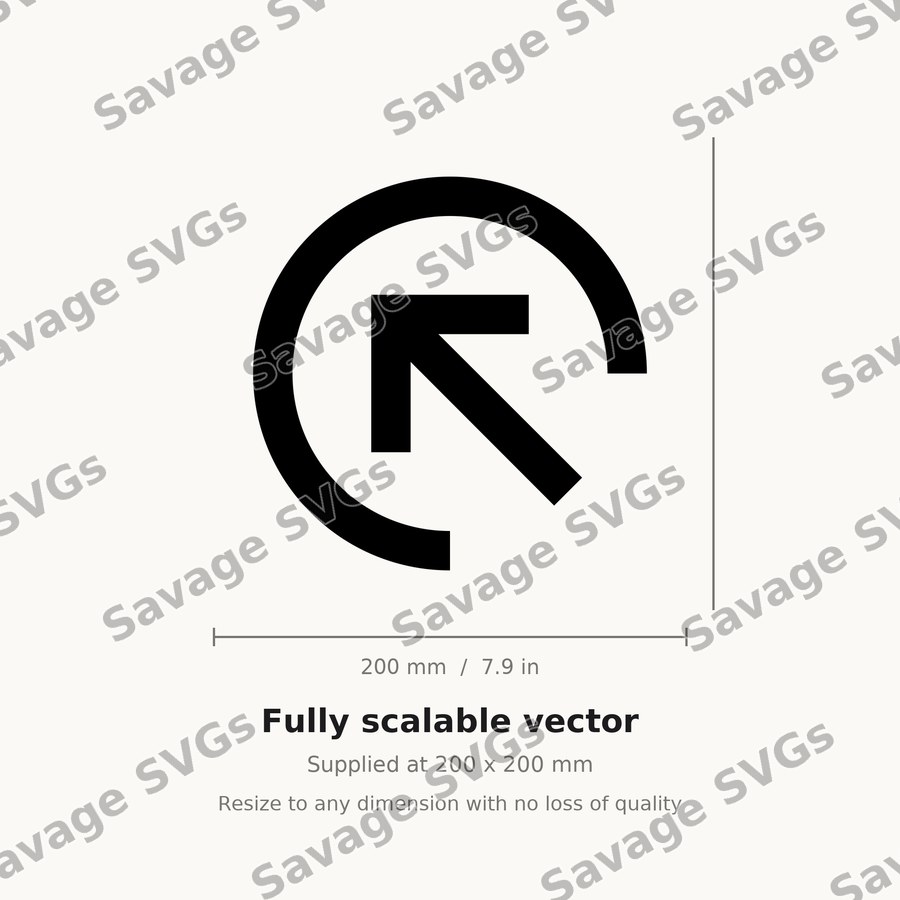 Arrow In Up Left Stroke Circle