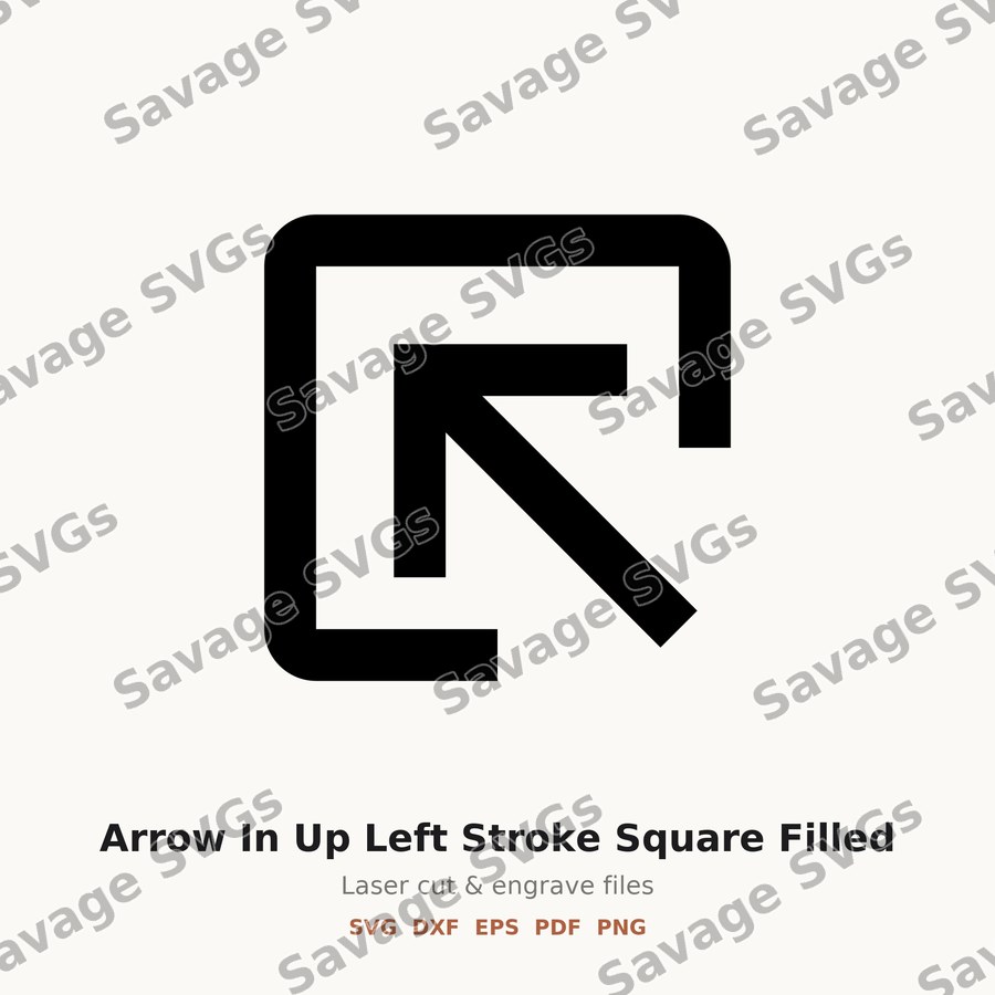 Arrow In Up Left Stroke Square Filled