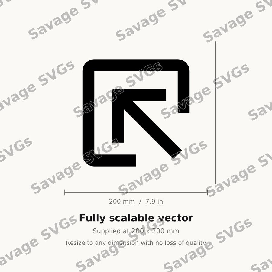 Arrow In Up Left Stroke Square Filled