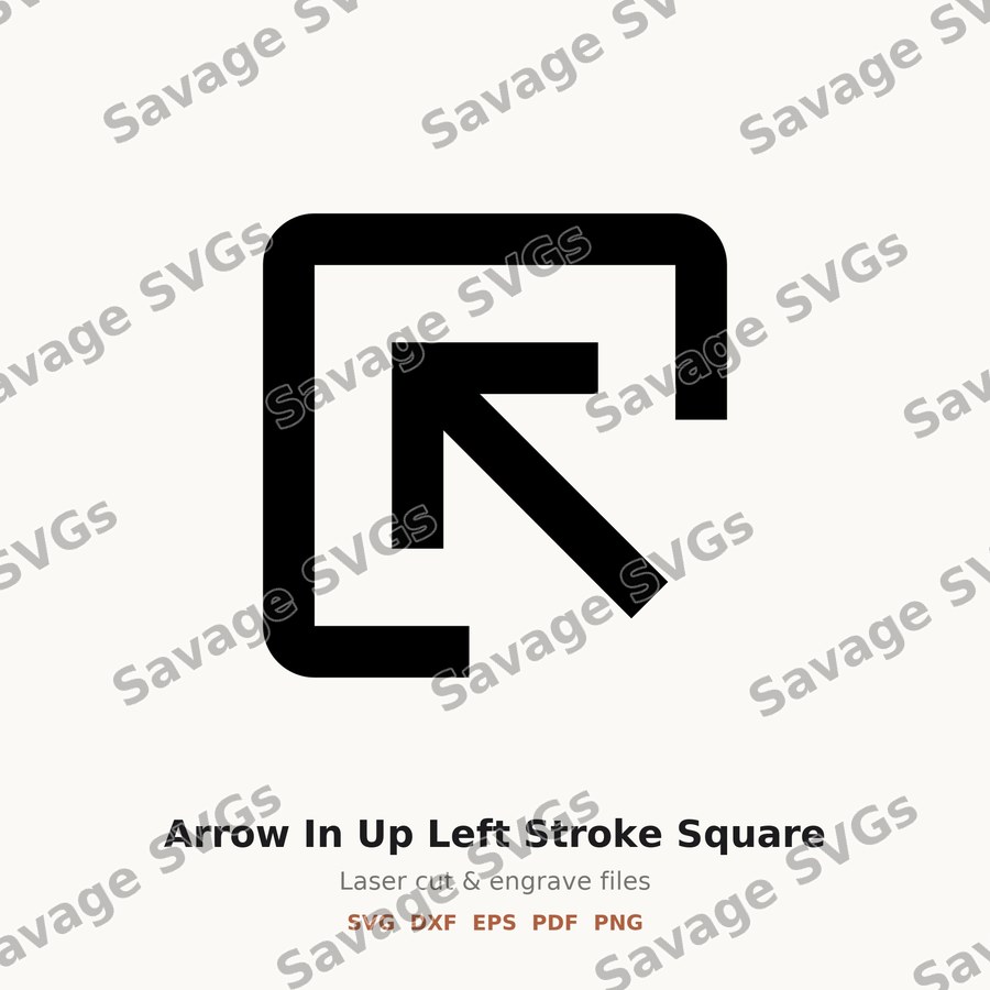 Arrow In Up Left Stroke Square