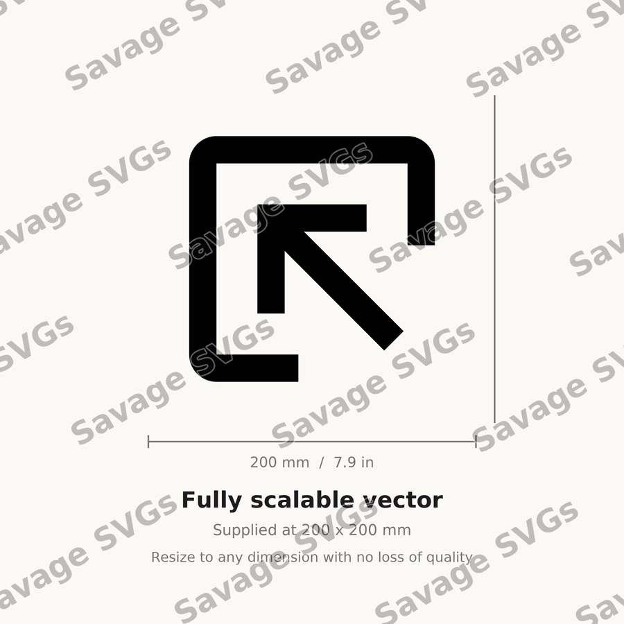 Arrow In Up Left Stroke Square