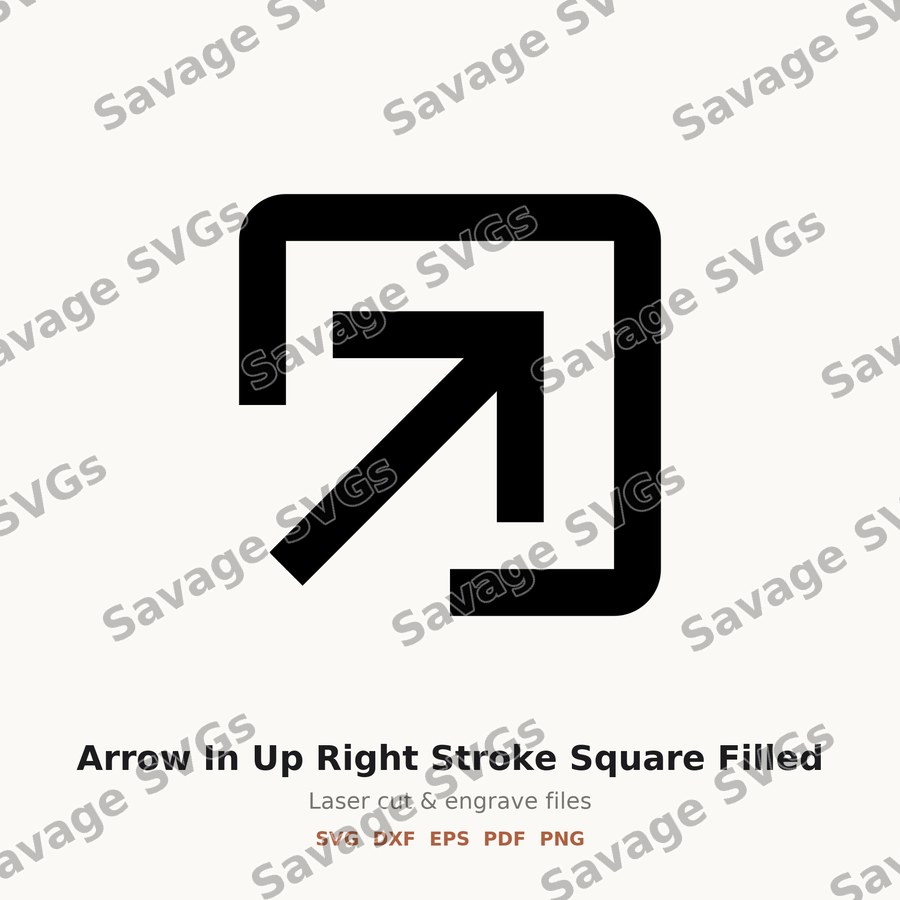 Arrow In Up Right Stroke Square Filled