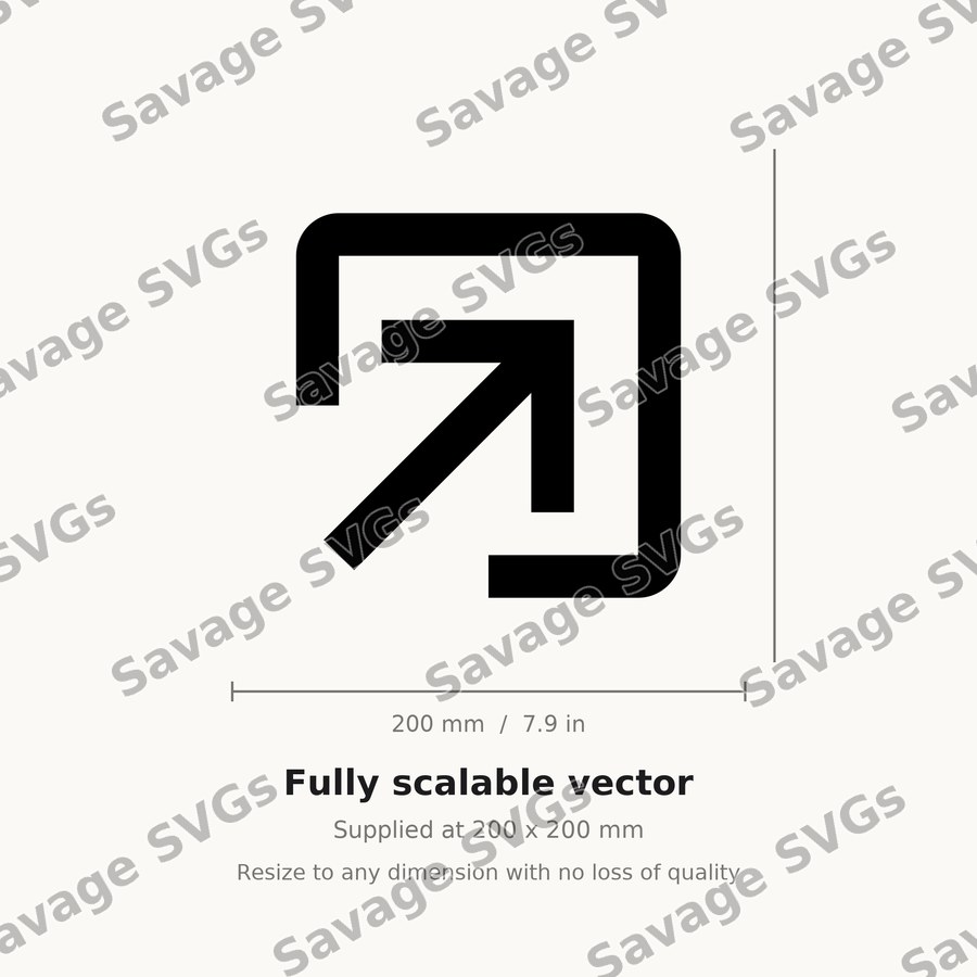 Arrow In Up Right Stroke Square Filled