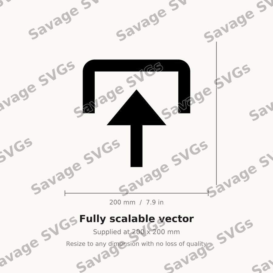 Arrow In Up Square Half