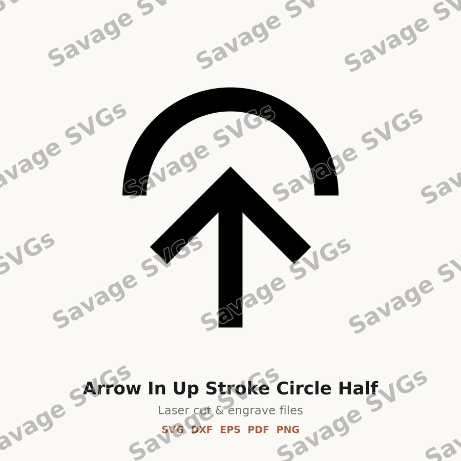 Arrow In Up Stroke Circle Half