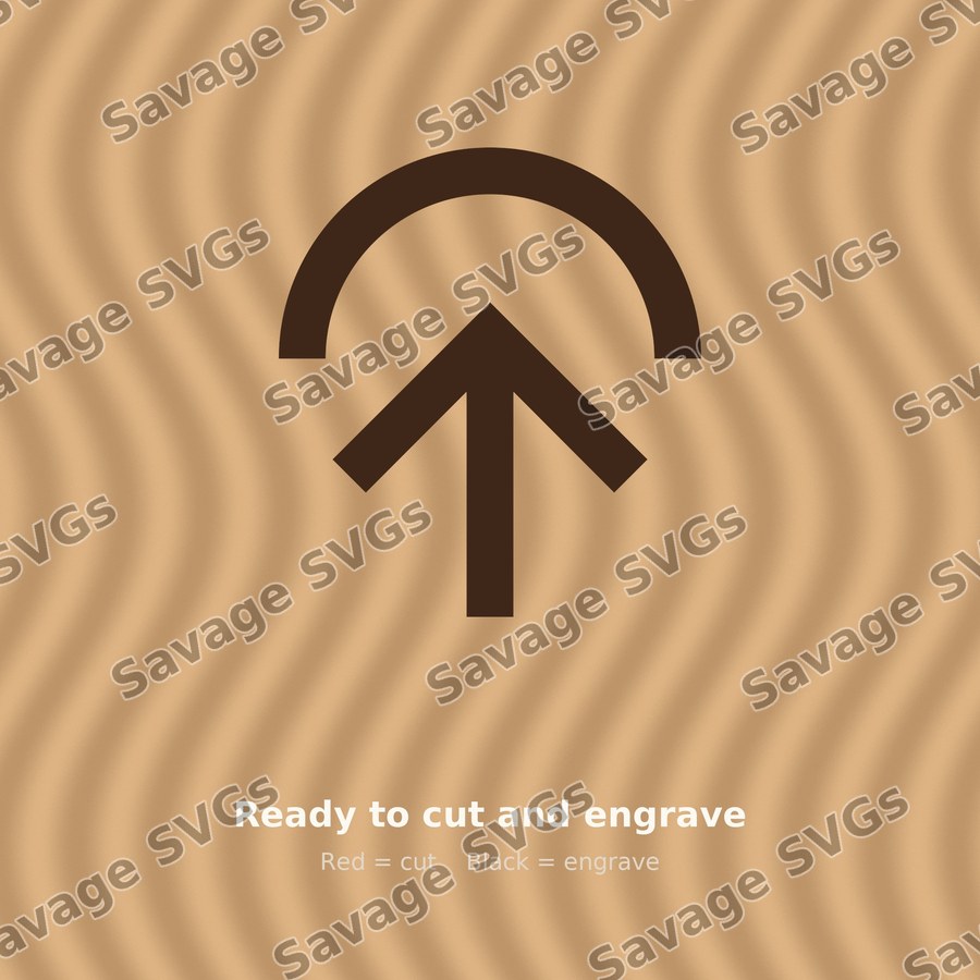 Arrow In Up Stroke Circle Half
