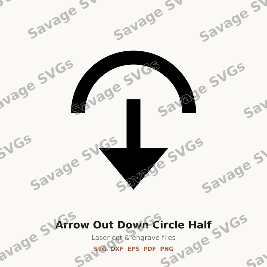 Arrow Out Down Circle Half