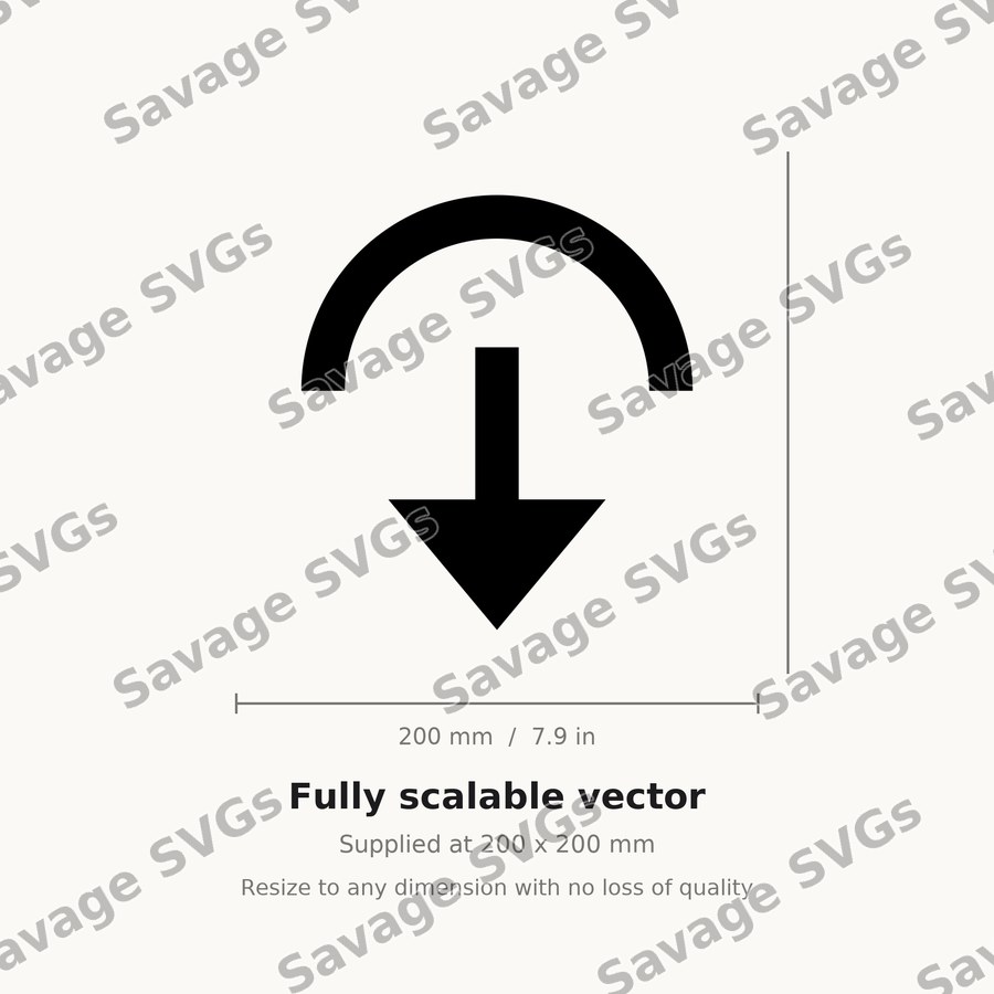 Arrow Out Down Circle Half