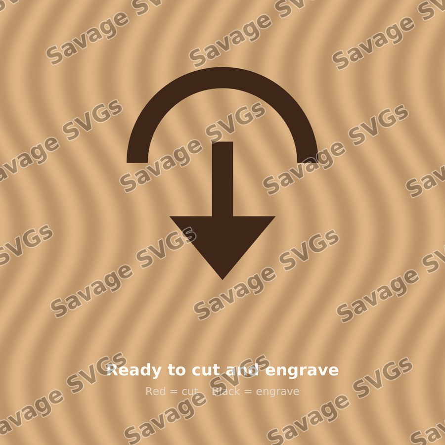 Arrow Out Down Circle Half