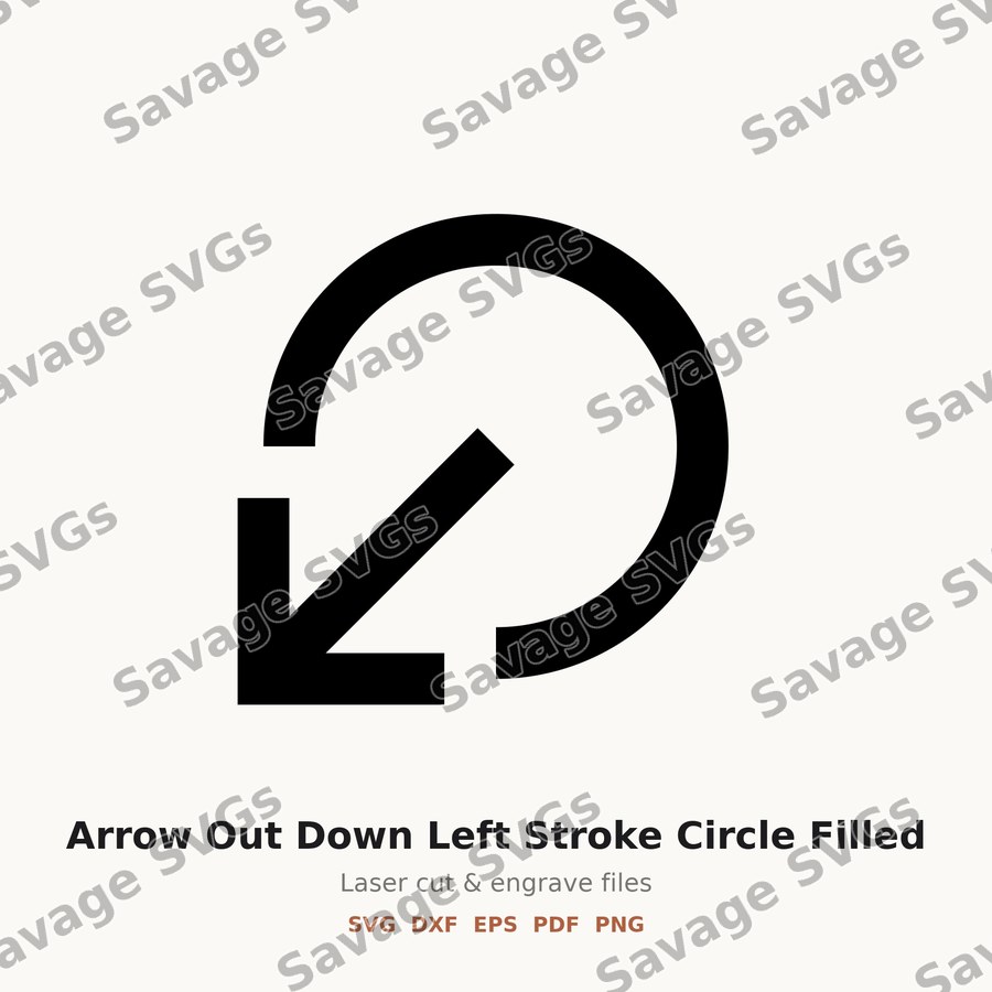Arrow Out Down Left Stroke Circle Filled