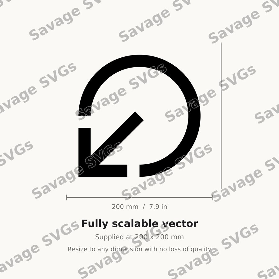Arrow Out Down Left Stroke Circle