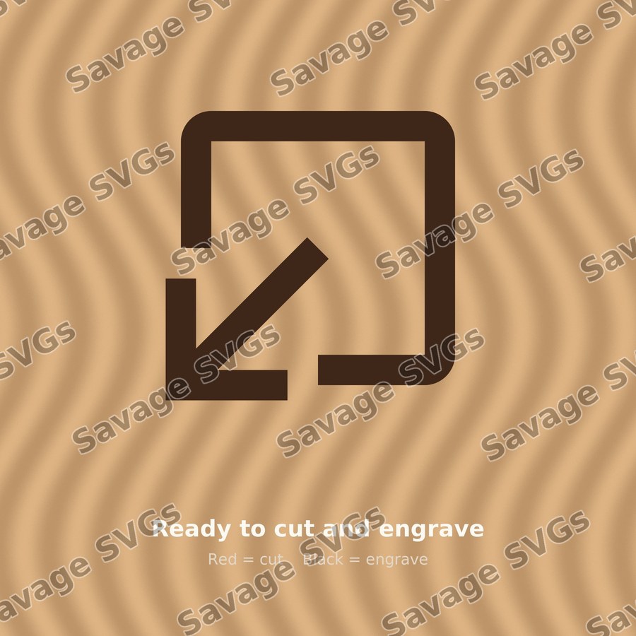 Arrow Out Down Left Stroke Square Filled