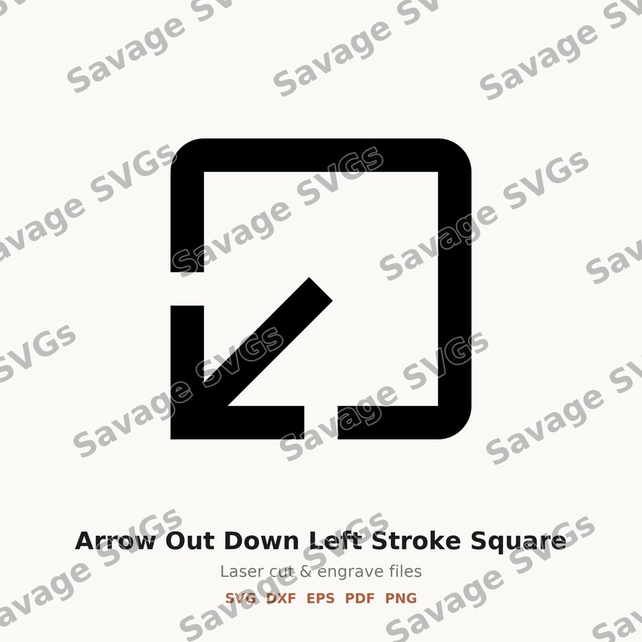Arrow Out Down Left Stroke Square