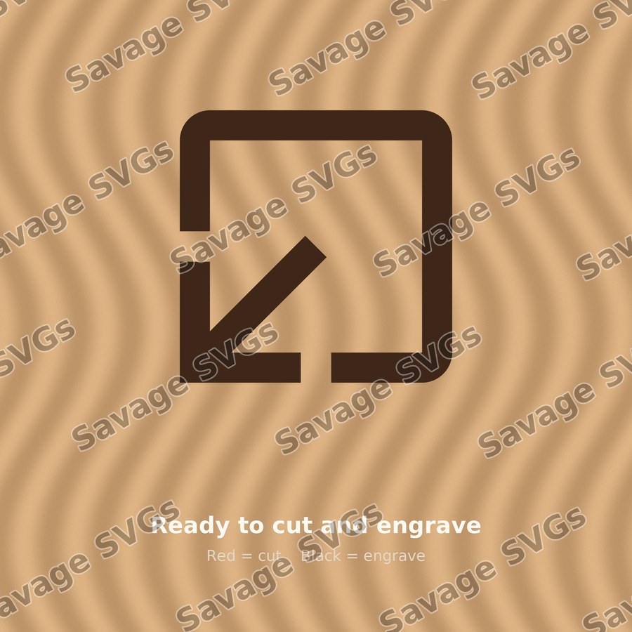 Arrow Out Down Left Stroke Square