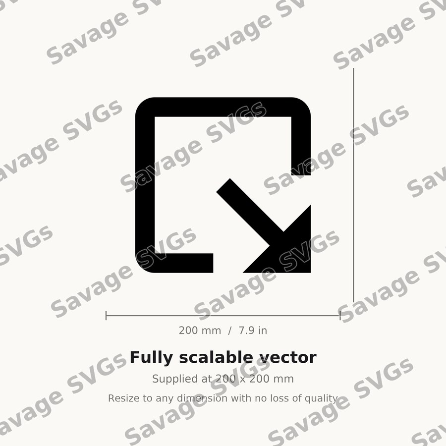 Arrow Out Down Right Square
