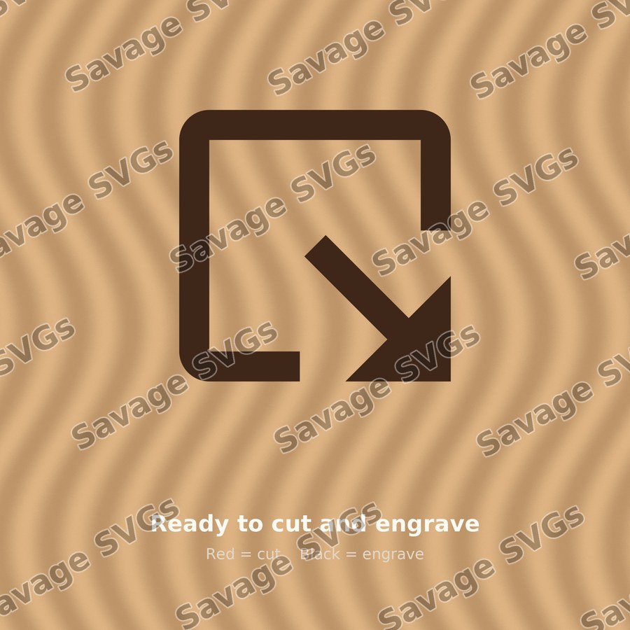 Arrow Out Down Right Square