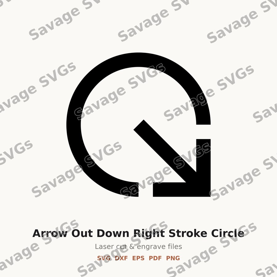 Arrow Out Down Right Stroke Circle