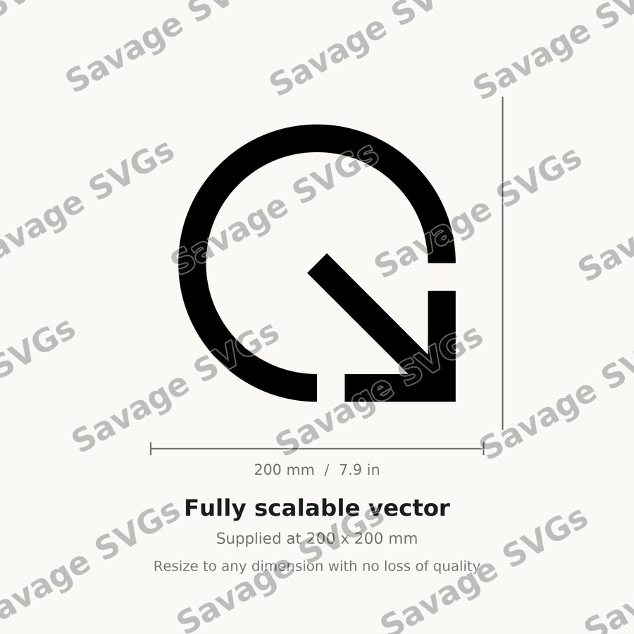 Arrow Out Down Right Stroke Circle