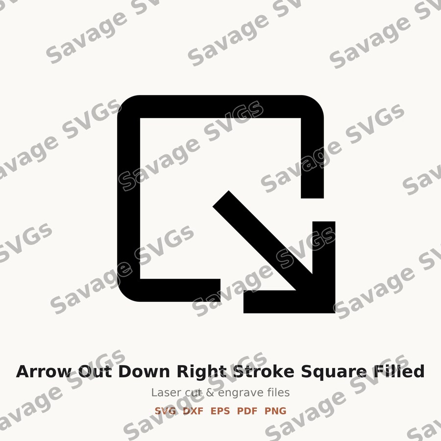 Arrow Out Down Right Stroke Square Filled