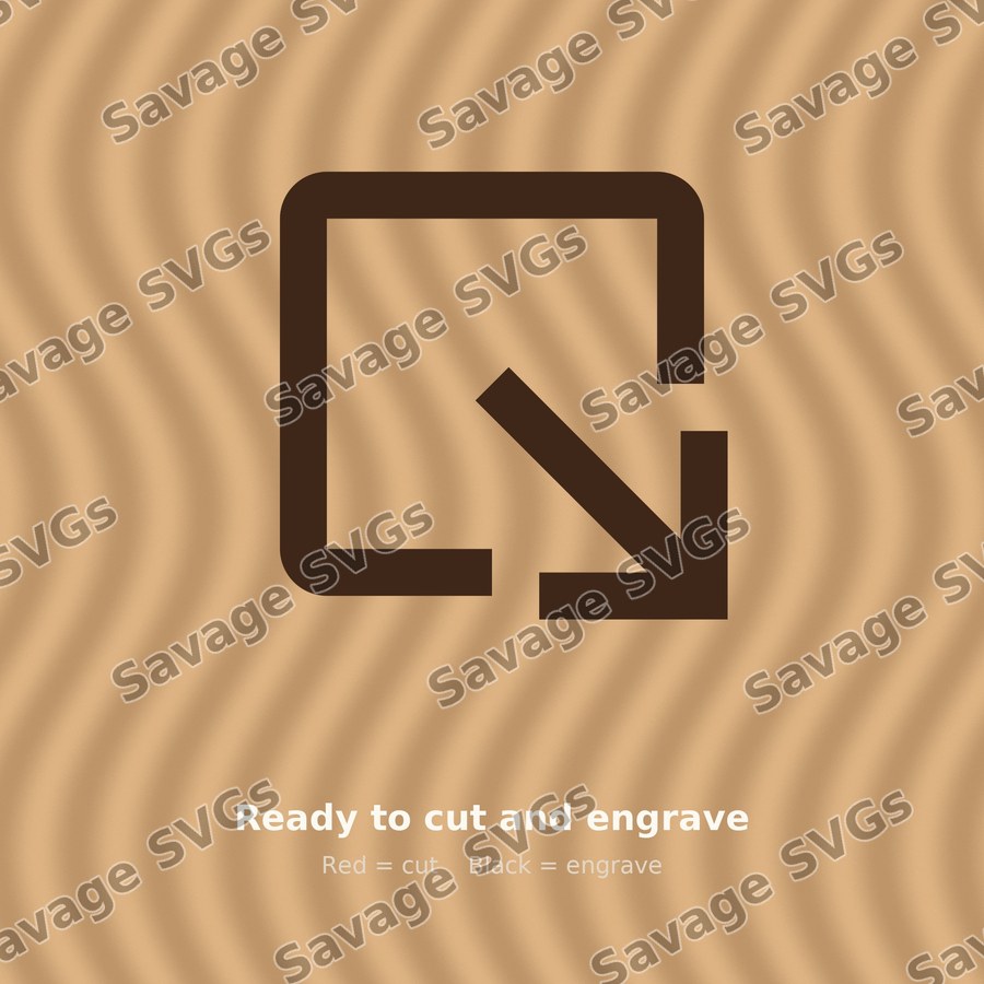 Arrow Out Down Right Stroke Square Filled