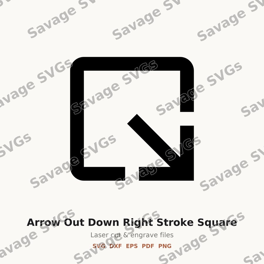 Arrow Out Down Right Stroke Square