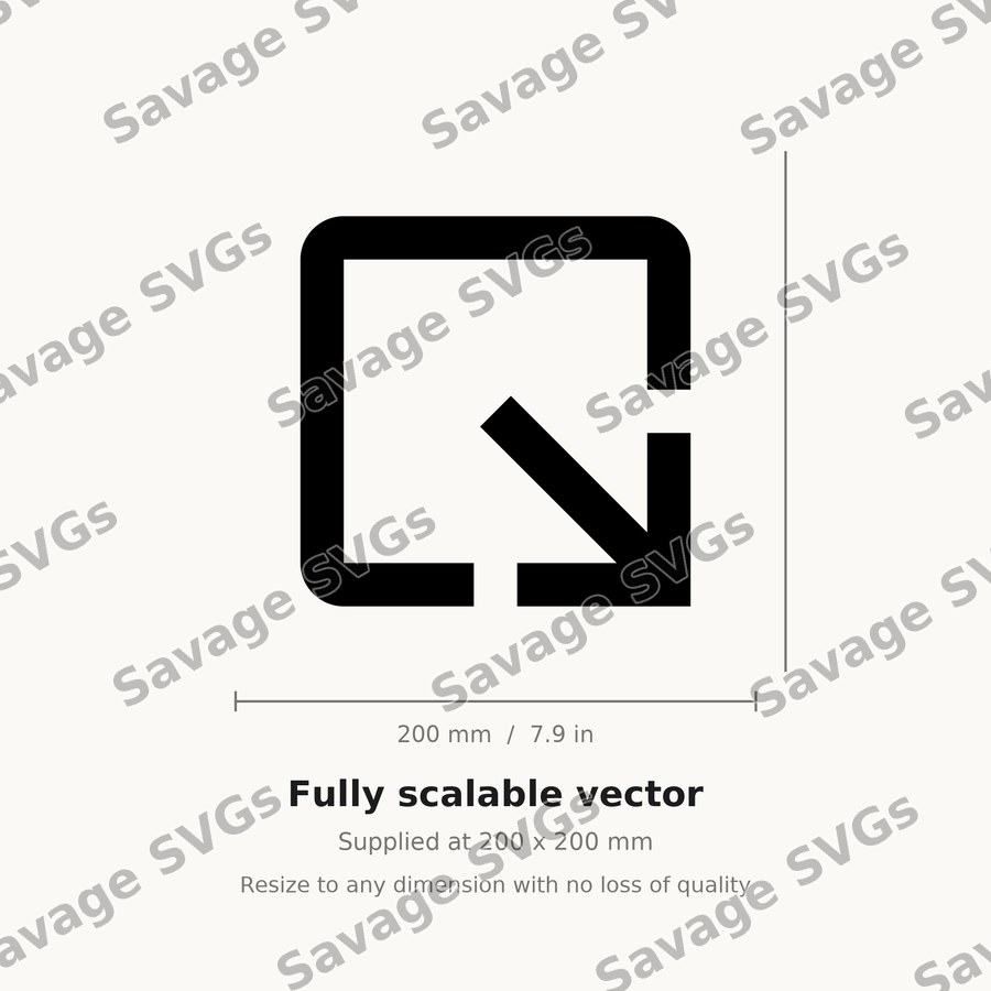 Arrow Out Down Right Stroke Square