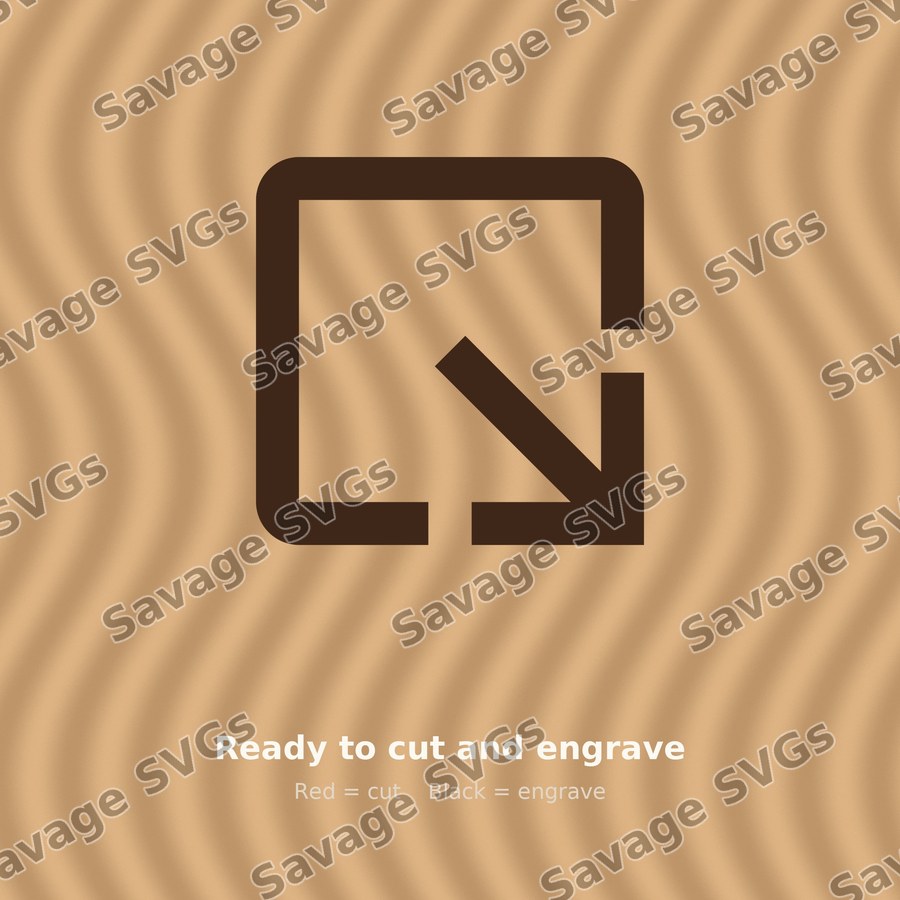 Arrow Out Down Right Stroke Square