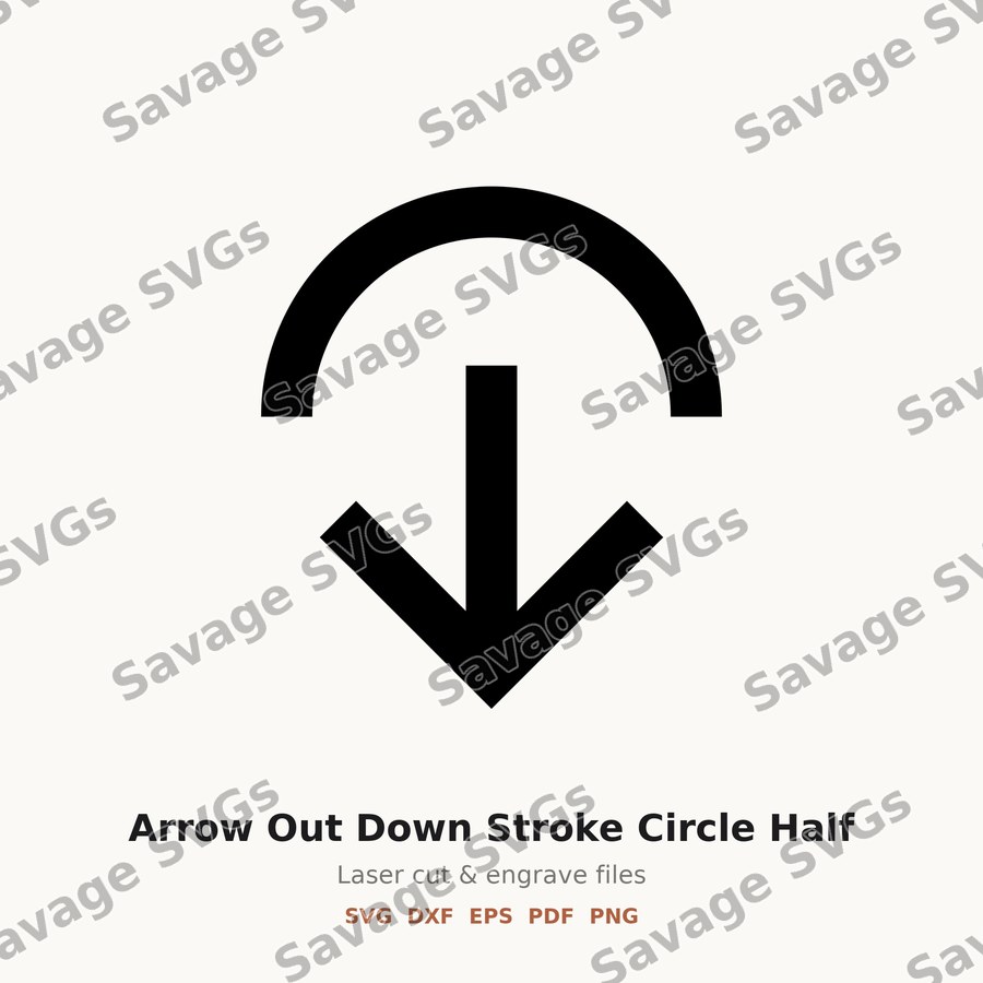 Arrow Out Down Stroke Circle Half
