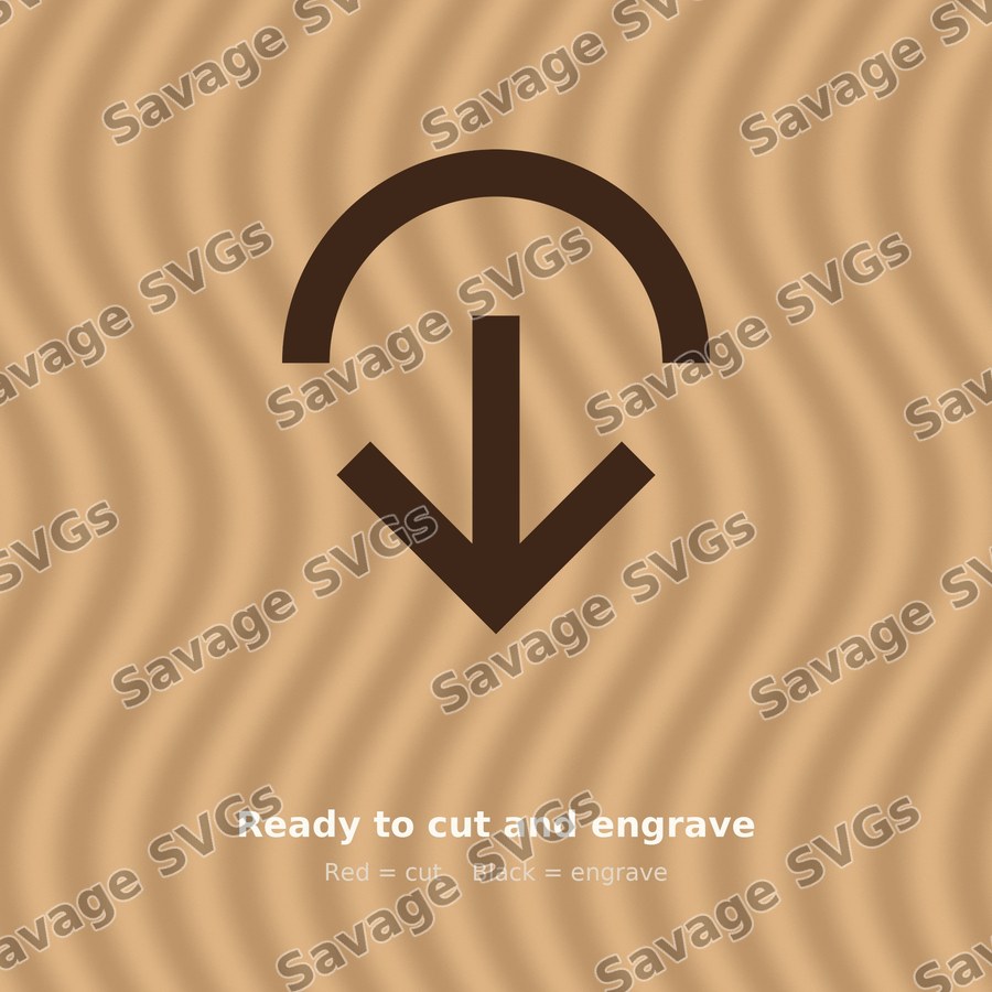 Arrow Out Down Stroke Circle Half