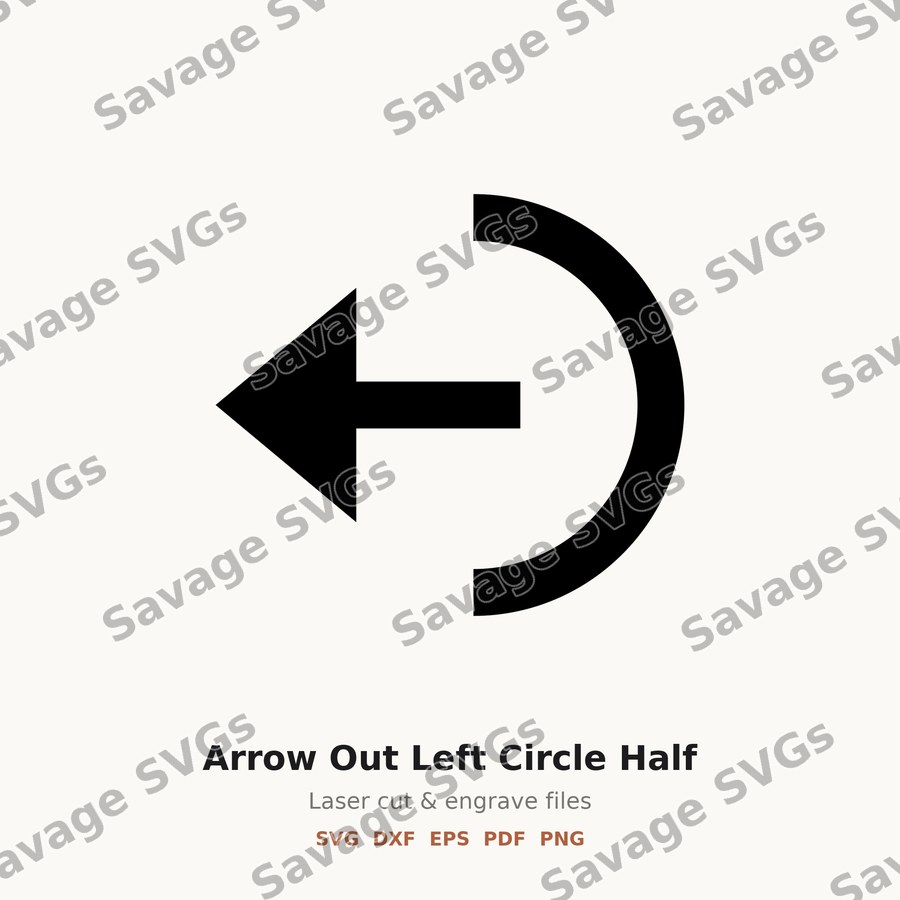 Arrow Out Left Circle Half