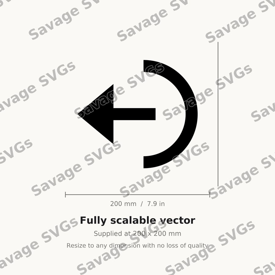 Arrow Out Left Circle Half