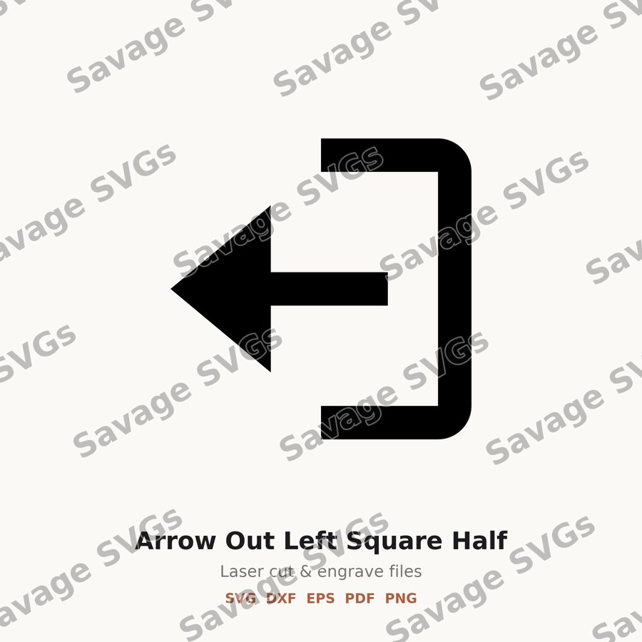 Arrow Out Left Square Half