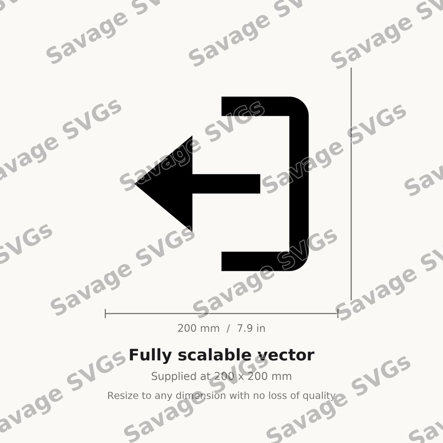 Arrow Out Left Square Half