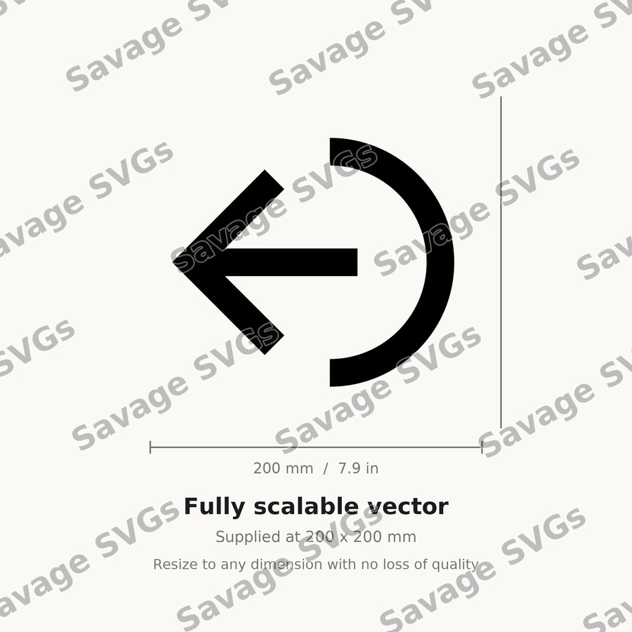 Arrow Out Left Stroke Circle Half