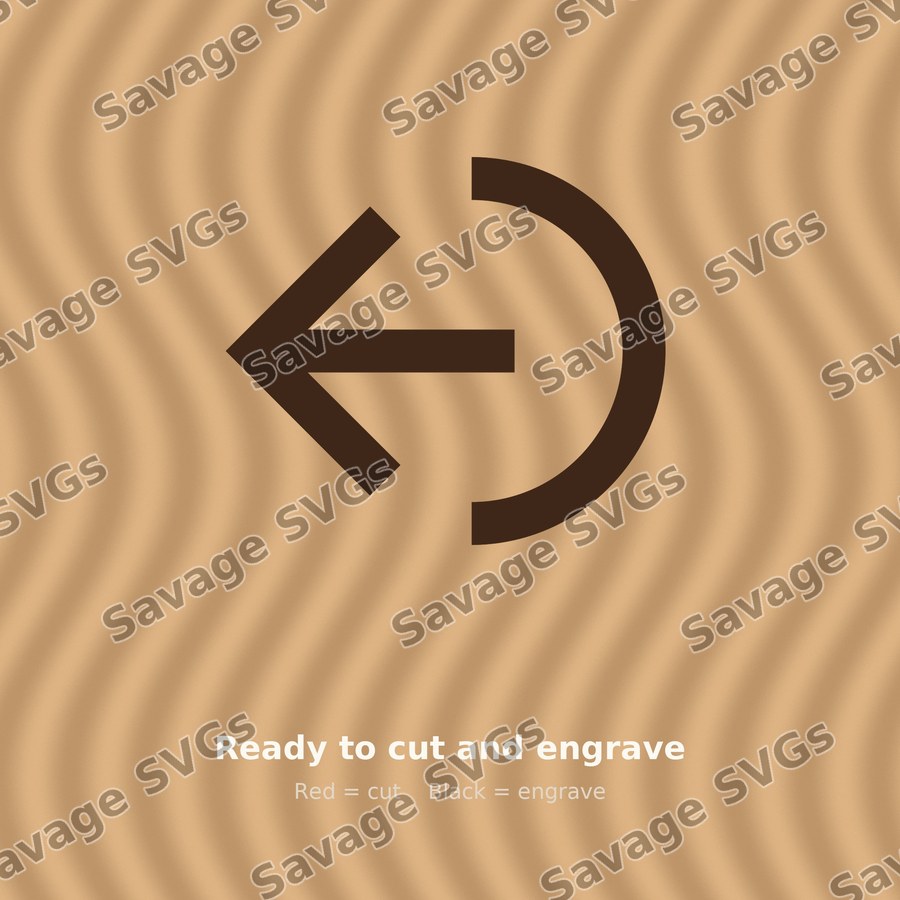 Arrow Out Left Stroke Circle Half