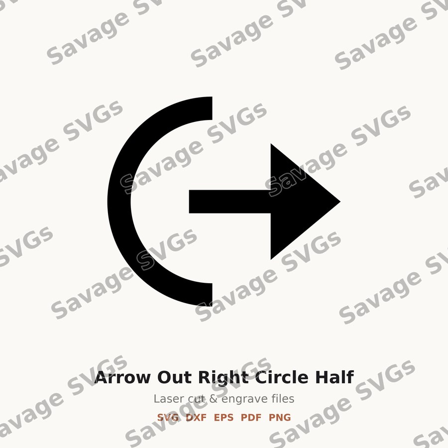 Arrow Out Right Circle Half