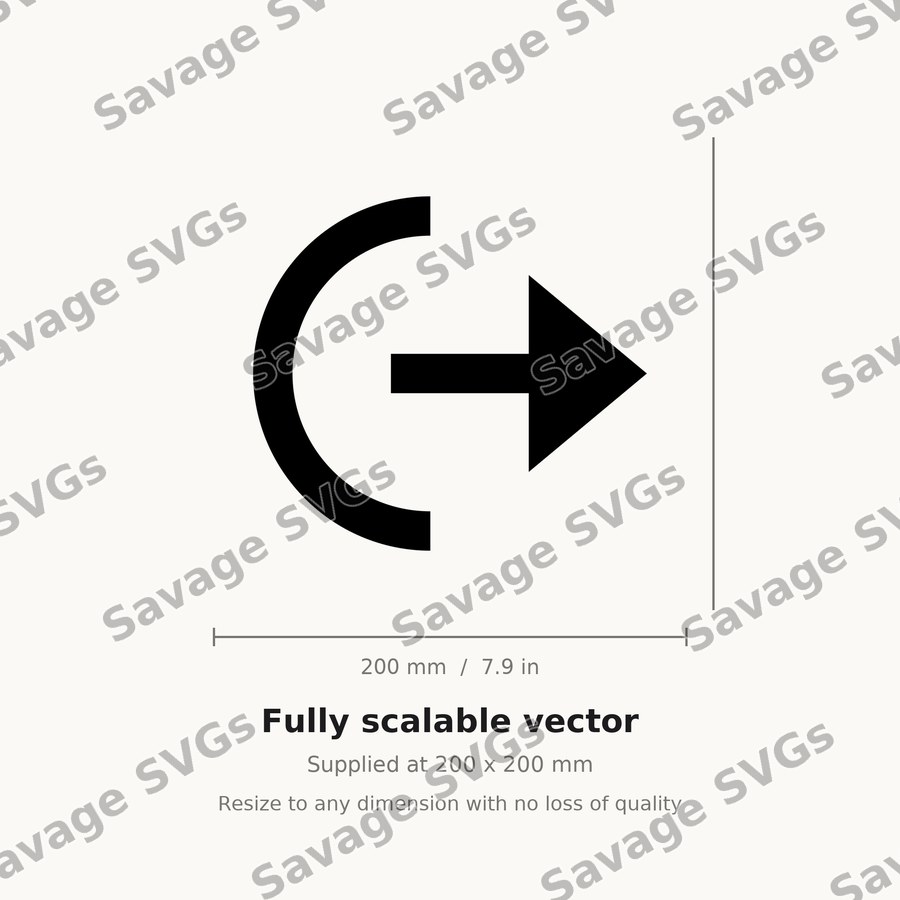 Arrow Out Right Circle Half