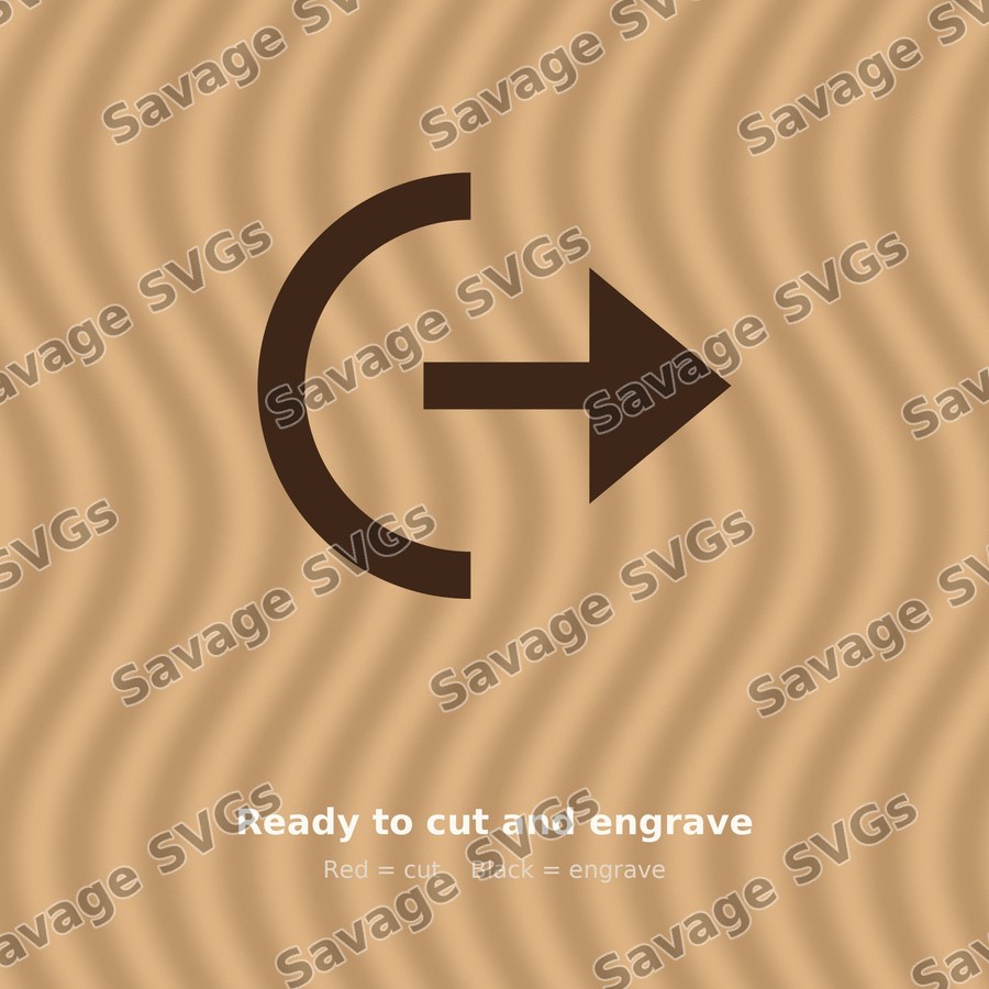 Arrow Out Right Circle Half