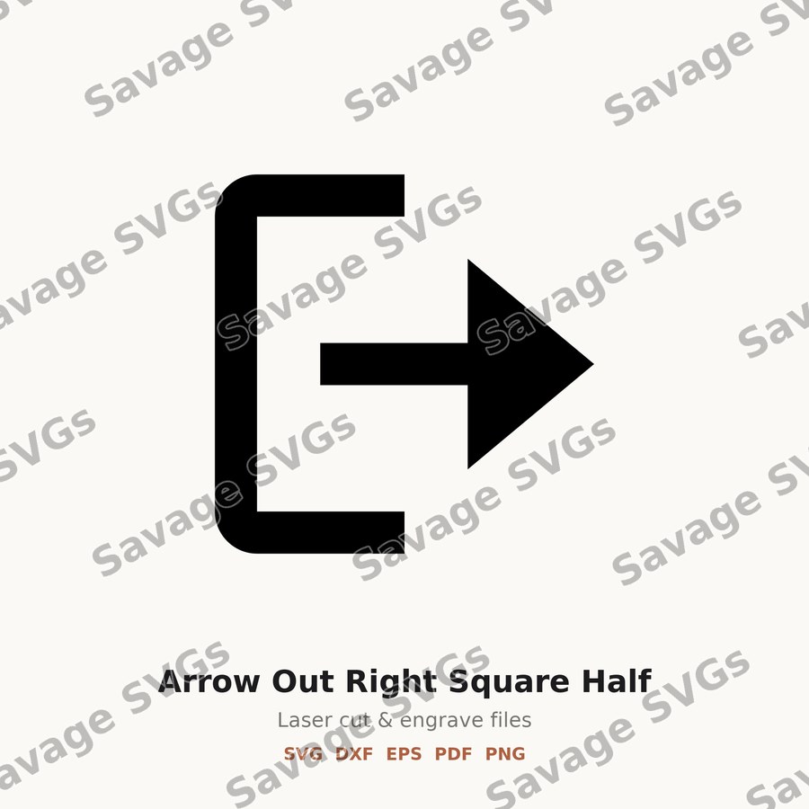 Arrow Out Right Square Half