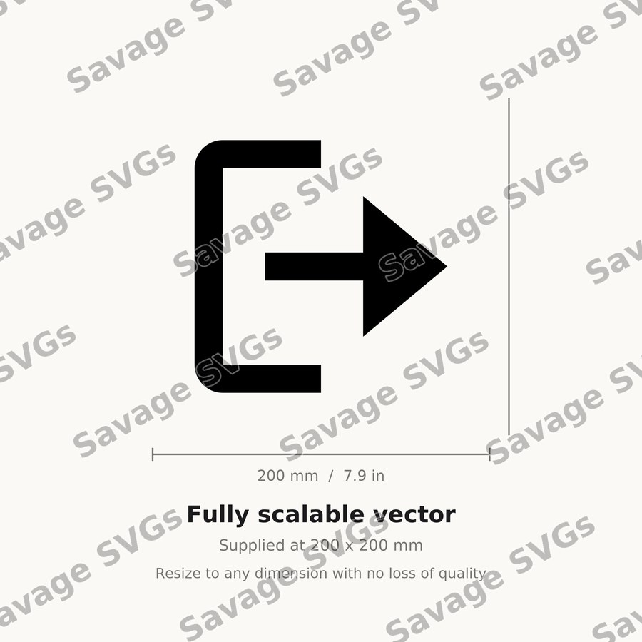 Arrow Out Right Square Half