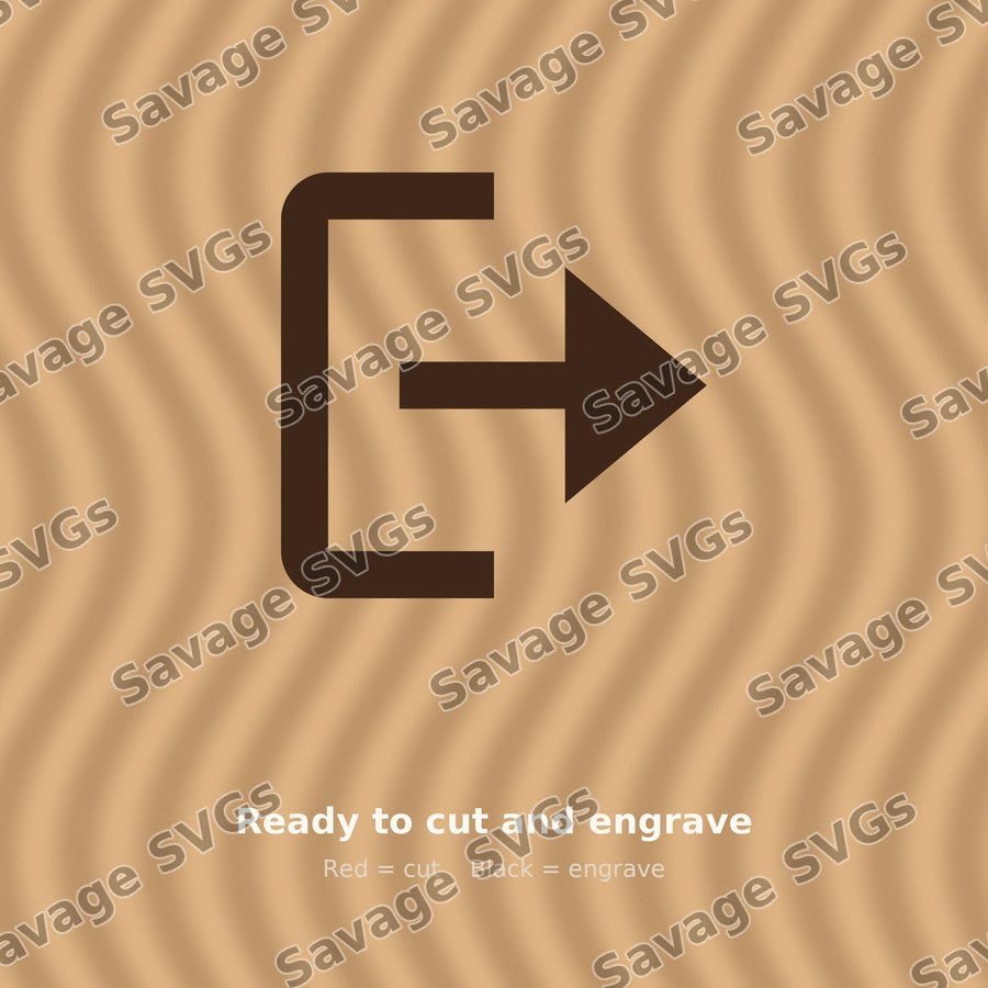 Arrow Out Right Square Half