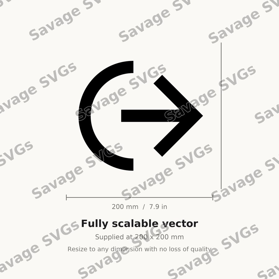 Arrow Out Right Stroke Circle Half