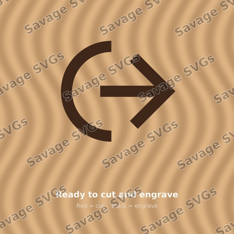 Arrow Out Right Stroke Circle Half